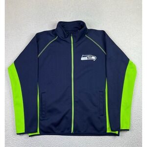 Seattle Seahawks Jacket Mens 2XL Blue NFL Football GIII Fleece Full Zip